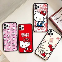 cute cat pink hello kitty phone case rubber for iphone 12 11 pro max mini xs max 8 7 6 6s plus x 5s se 2020 xr cover