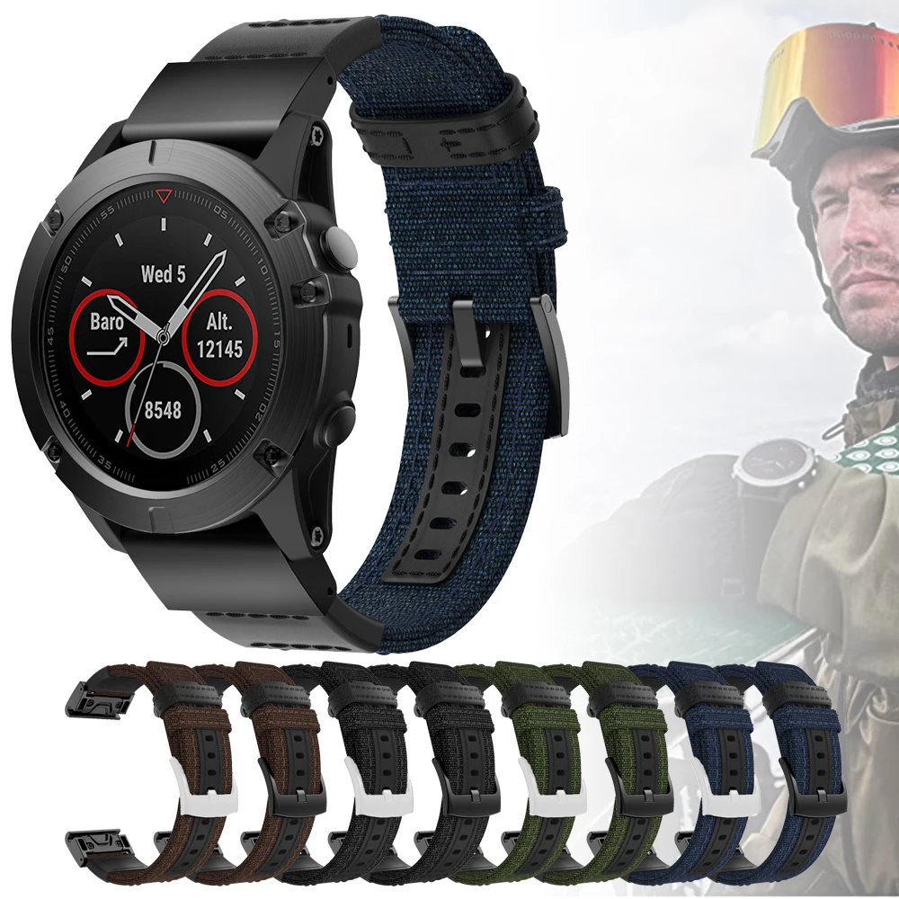 

Ремешок нейлоновый для фитнес-часов, быстросъемный браслет для Garmin Fenix 7 7X 5 6 5X 6X Pro Plus 3 HR спуск G1 Instinct 2, 22 мм 26 мм