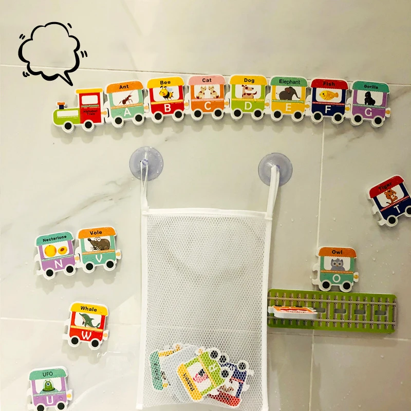 

28pcs Alphabet Animals Train Puzzle Floating Bath Toys Soft EVA Kids Baby Bathroom Water Fun Toys Early Educational Bathing Toy