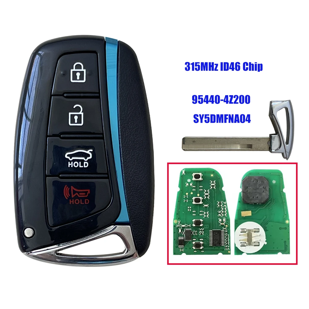 

4 Button Keyless Smart Remote Key Fob 315MHz for Hyundai Santa Fe 2015-2018 FCC ID: SY5DMFNA04 95440-4Z200