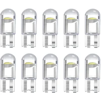 10pcs w5w 194 t10 glass housing cob auto accessories led car bulb 6000k white green blue red wedge license plate lamp dome light