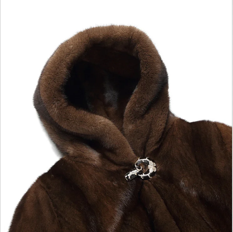 ICCLEK Fur mink 2019 imitation mink coat women's fur whole mink long hat