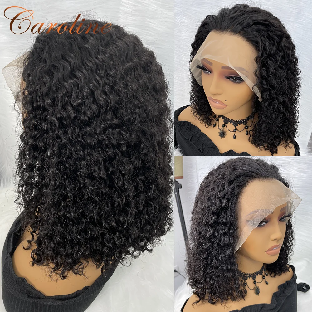 

Карнавальные парики 13x4 на сетке, парик с фронтальной окантовкой, парики из человеческих волос для женщин, парики на сетке, короткие, с глубок...