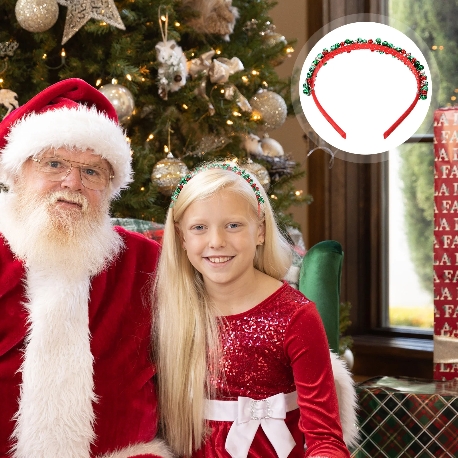 

2 Pcs Hair Ribbons Christmas Band Accessories Jingle Bell Xmas Headband Costume Headdress Festival Headbands