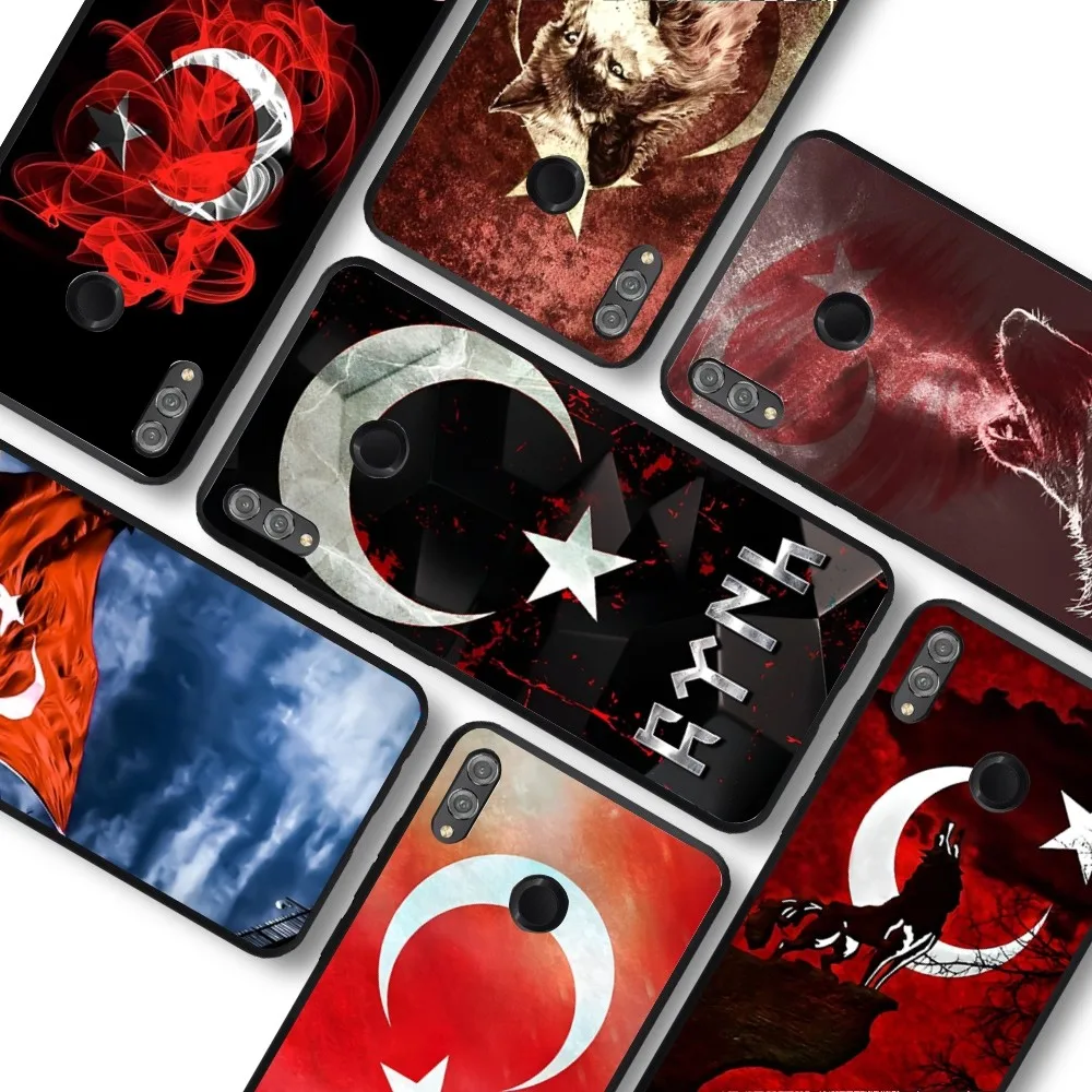 

Turkey Flag Wolf Phone Case For Huawei Honor 10 lite 9 20 7A pro 9X pro 30 pro 50 pro 60 pro 70 pro plus