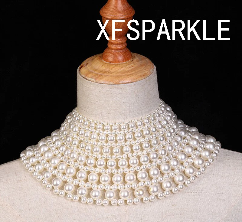 

2023 body chain Chinese Pearl body chain dress accessory Wedding shawl exaggerated handmade multi-layer necklace for women