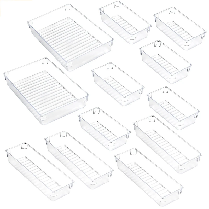 

12Pcs Drawer Storage Box for Cosmetics Dressing Table Bedroom Bathroom Kitchen Office