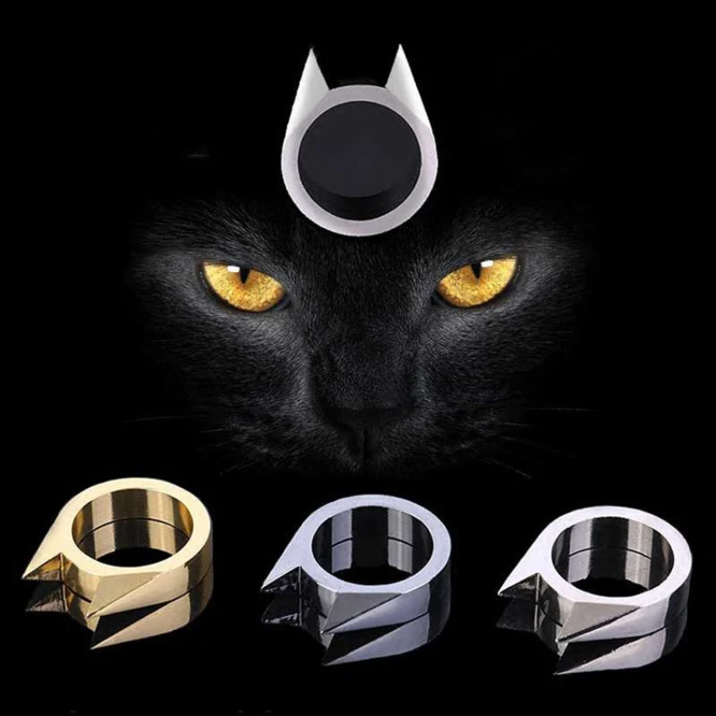 

3Pcs Set Self Defense Tool Finger Ring Brass Knuckles Tactical Survival Multi-Functional The Latest Cat Self-Defense Ring