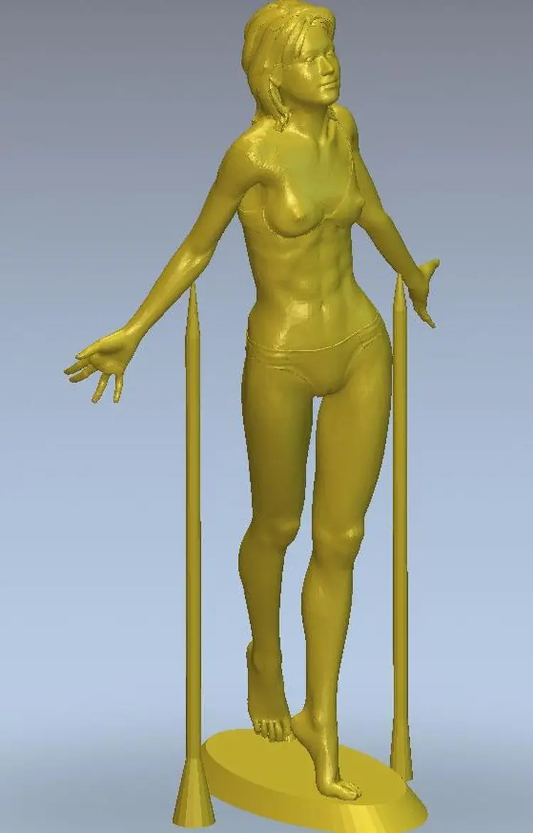 

3d model relief for cnc in STL file format Girl with sticks
