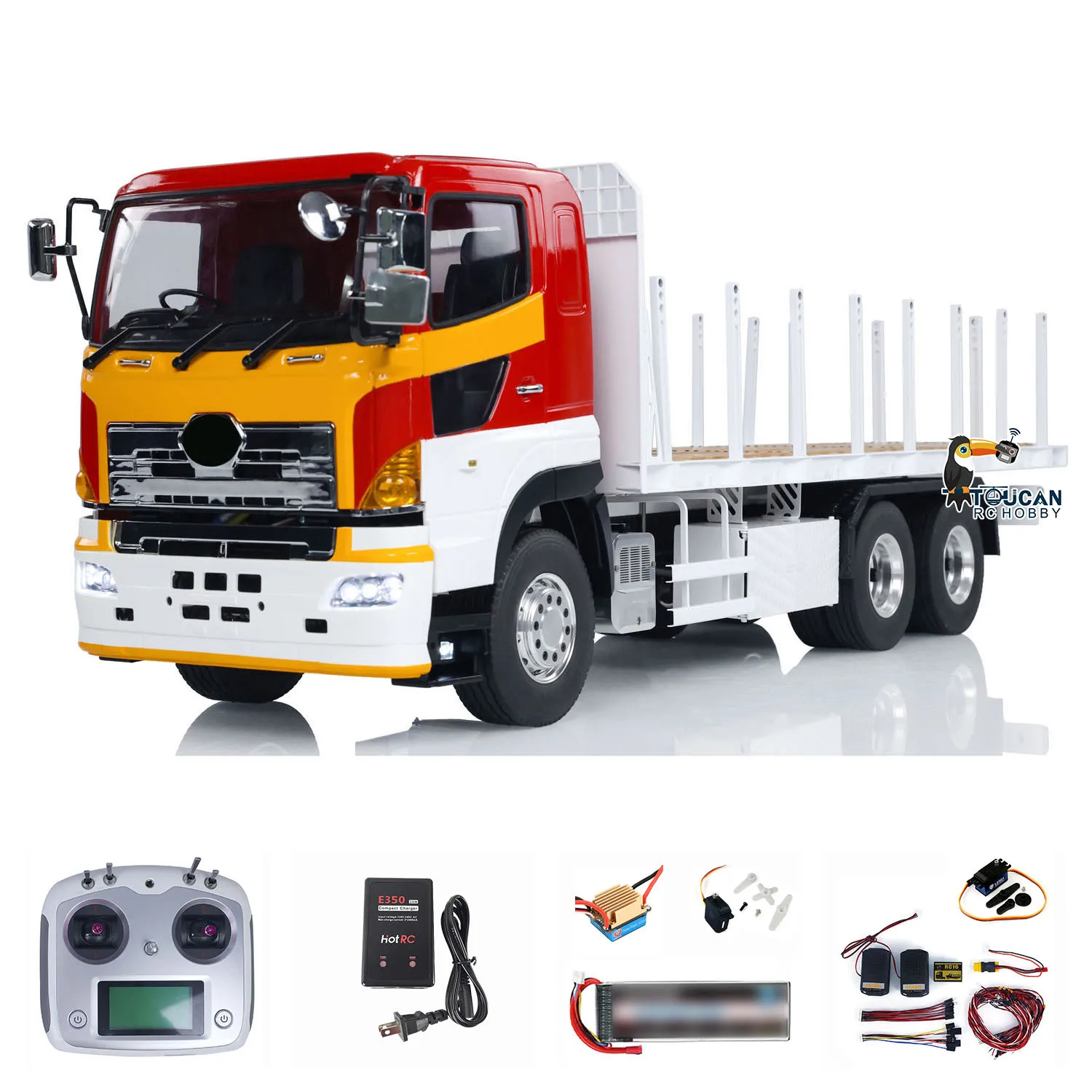 LESU 1/14 6x4 Металлический Радиоуправляемый грузовик для древесины RTR с