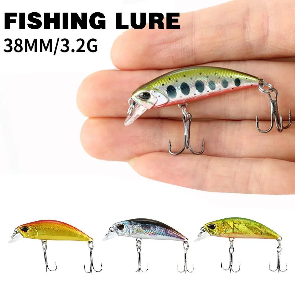 

Mini Sinking Minnow Wobblers Fishing Lures 3.8cm 3.2g Trout Artificial Plastic Hard Bait Jerkbait Crankbait Bass Fishing Tackle