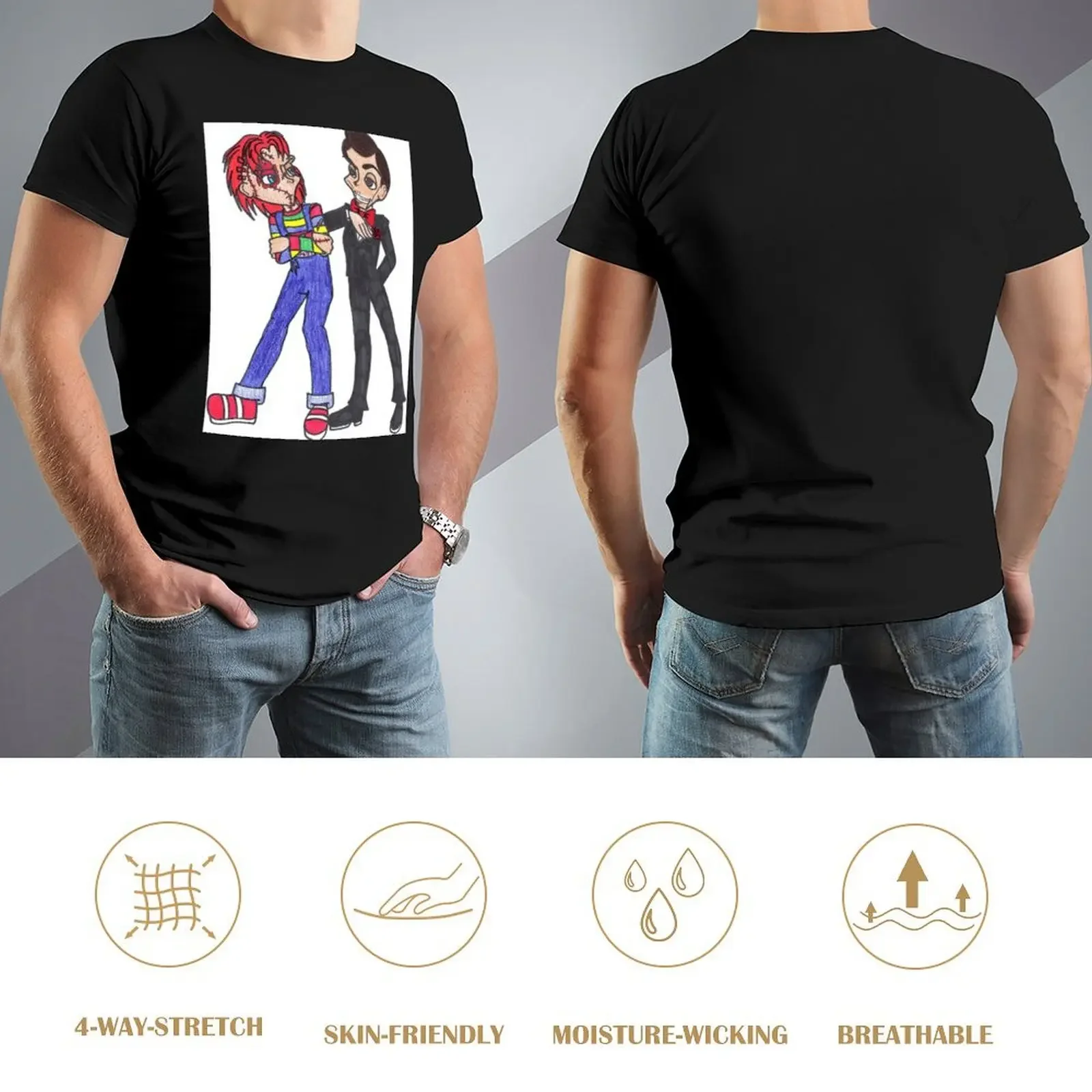 Футболка Chucky and Slappy топы возвышенные рубашки черные футболки с рисунком для