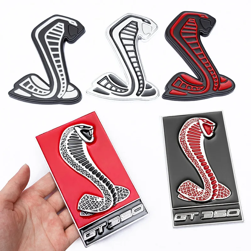 

Metal Car Sticker Cobra Snake Grille Badge Emblem For Mustang Shelby GT350 Fender Rear Trunk Grill Decal Auto Accessories
