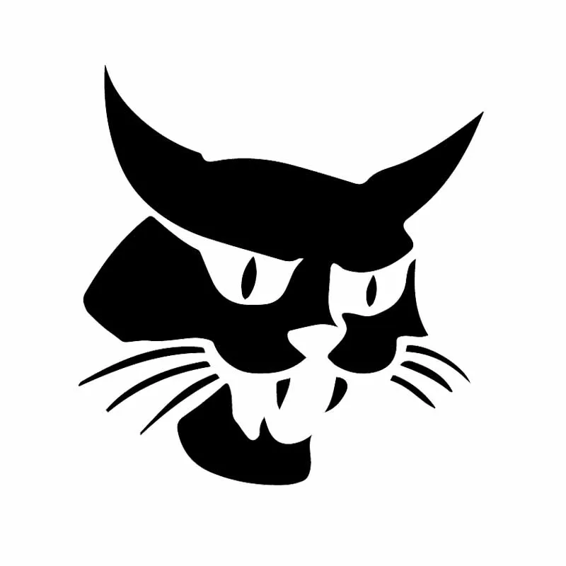 

Забавная виниловая наклейка Bobcat на автомобиль, талисман, фотография, черный/серебристый, 15 см * 15 см