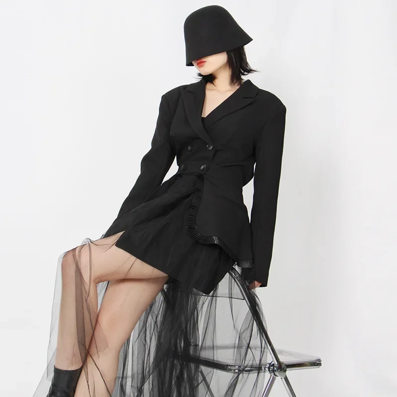 NicheElegantЭлегантный уличный стиль 2024 осенний костюм воротник длинный рукав