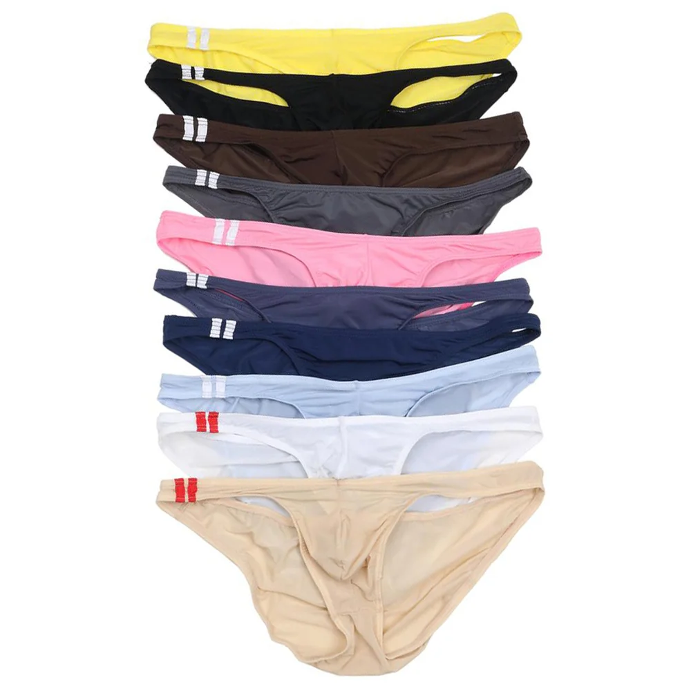 

Men Sexy Underwear Low Waist Ice Silk Men Briefs Bikini Skinny Breathable Briefs Man Underpant Ropa Interior Hombre Men Lingerie