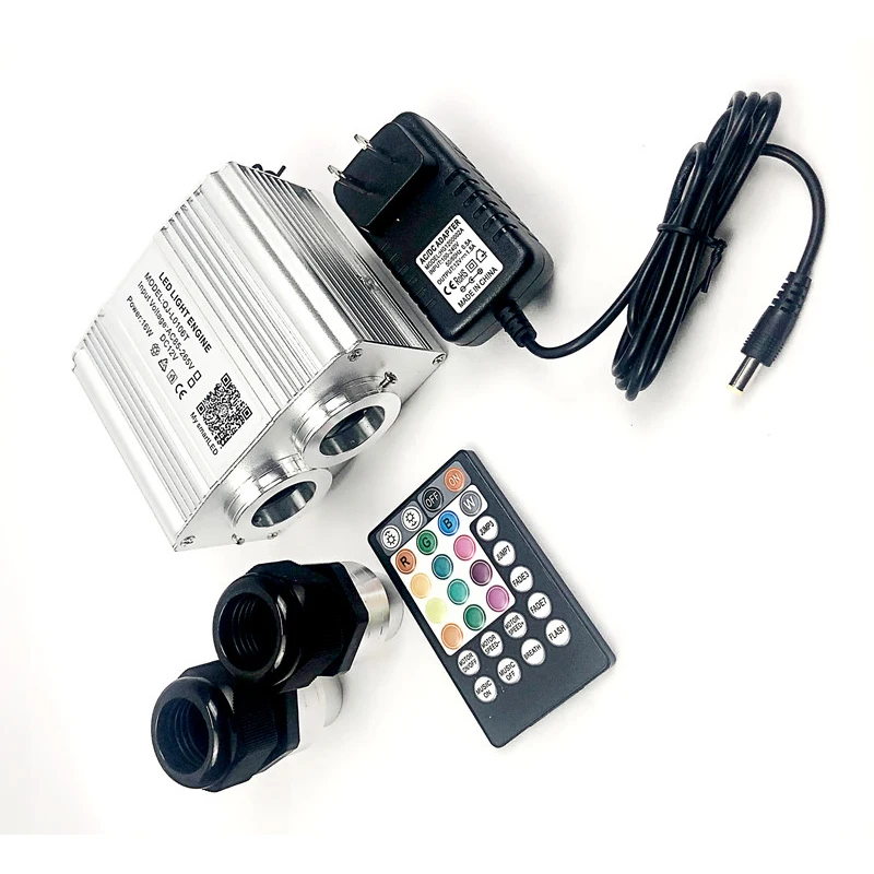 Дешево Оптическое освещение для телефона APP мерцающий волоконный двигатель Радиочастотный кабель управления музыкой Звездный эффект потолочный ...