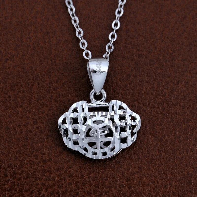 PT950 Подвеска из чистой платины 950 для мужчин и женщин подвеска на удачу с замком