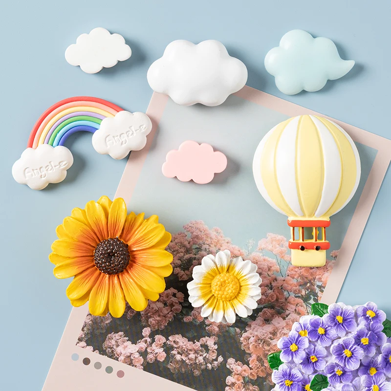 

Rainbow Cloud Hot Air Balloon DIY Refrigerator Decorative Magnetic Sticker Lavender Violet Magnet Stickers Home Beautiful Decora
