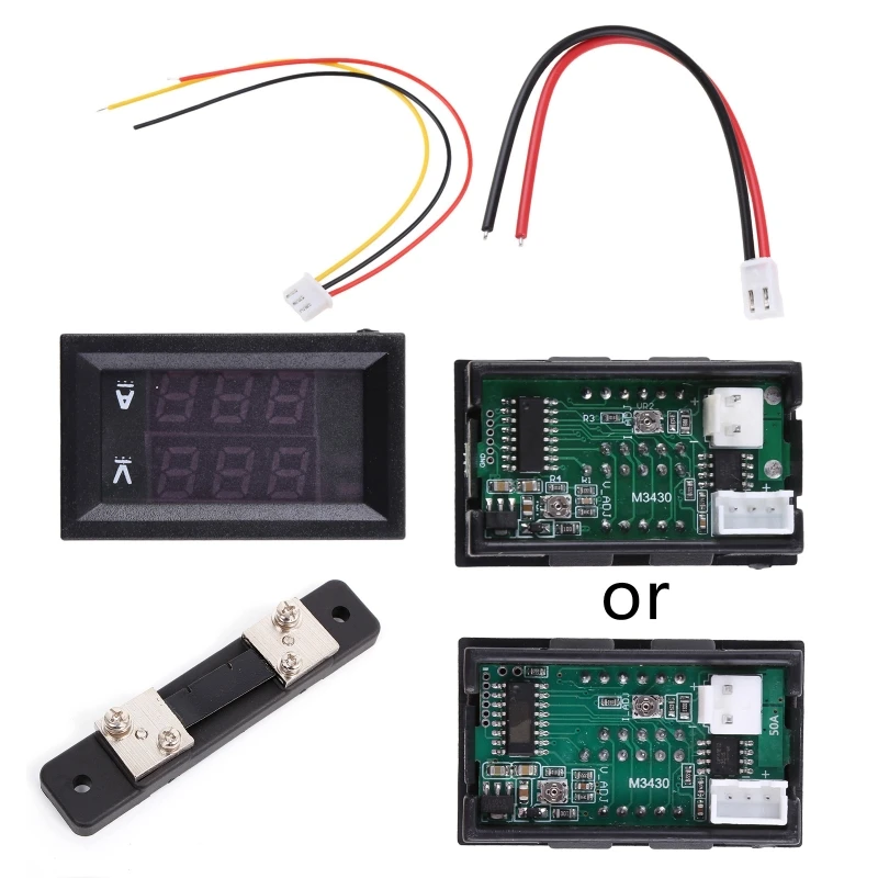 

0-100 В/50 А красный синий цифровой вольтметр Амперметр 2 в 1 постоянный ток вольтметр с шунтом