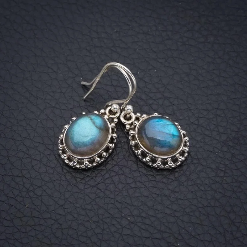 

Серебряные серьги 1,25 дюйма F5782 с украшениями в виде звезд, лабрадорит ручной работы