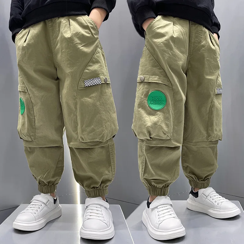 

Children Spring Autumn Thin Casual Cargo Pants Kids Loose Fashion Boys 2022 New Sports Trousers Teens Trend Pants Child Clothing