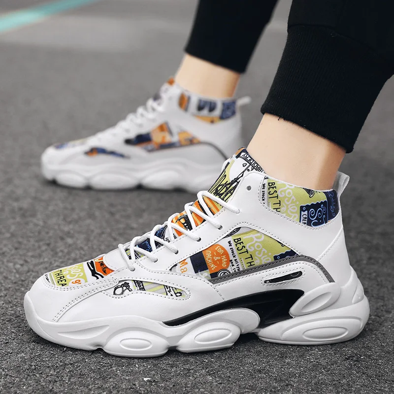 

Men Tennis Shoes Spring Autumn Casual Sports Shoes Chunky Trainers High Top Training Sneakers Comfortable Athletic Running Shoes