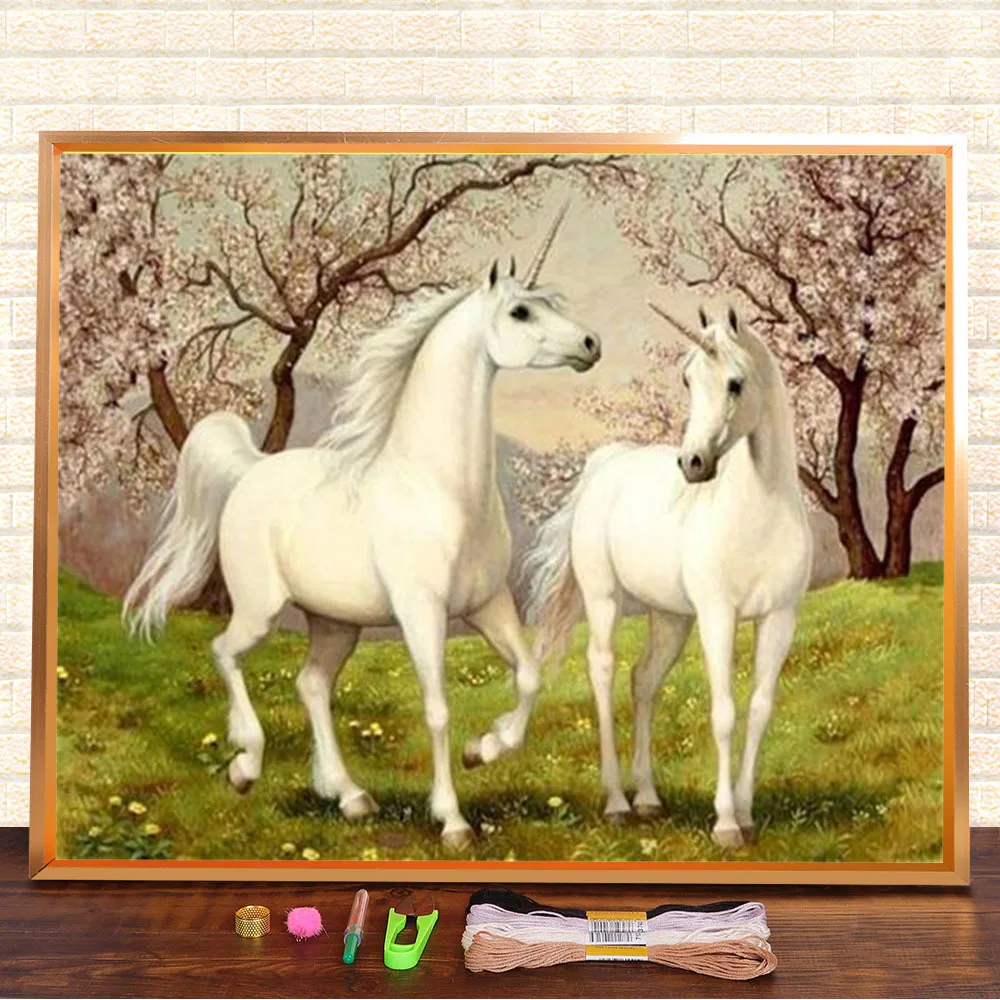 

Набор для вышивки крестом 11CT с мультяшным единорогом