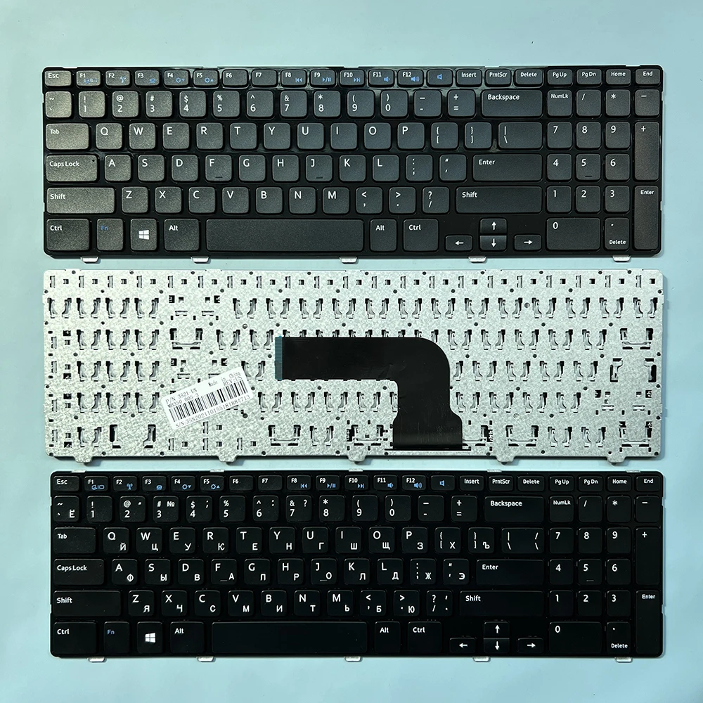 

XIN US Russian Keyboard For DELL Inspiron 15-3521 3531 3537 3540 2521 15R-5521 5537 5421 15V-1316 Laptop English Black RU NEW