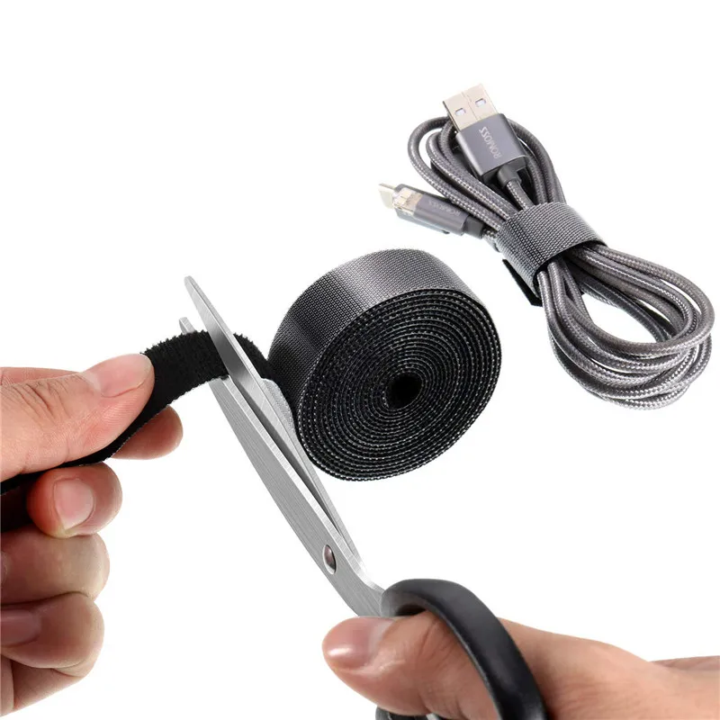 Самоклеящаяся нейлоновая лента-липучка для крепления кабеля 5 ярдов |