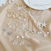 new womens earrings korean stud earrings for women vintage pearl dangle drop gold earring set 2022 trend earings female jewelry