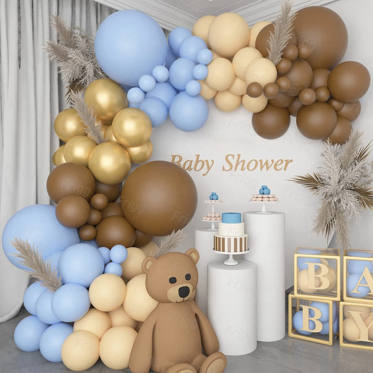Кофейно-коричневая гирлянда с воздушными шарами украшения на 1-й день рождения
