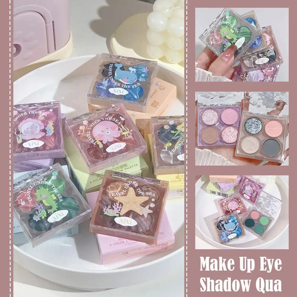 

4 цвета Тени для век легкие в окрашивании матовые перламутровые Зеленые тени для век Палитра Косметика натуральные синие Профессиональные ...