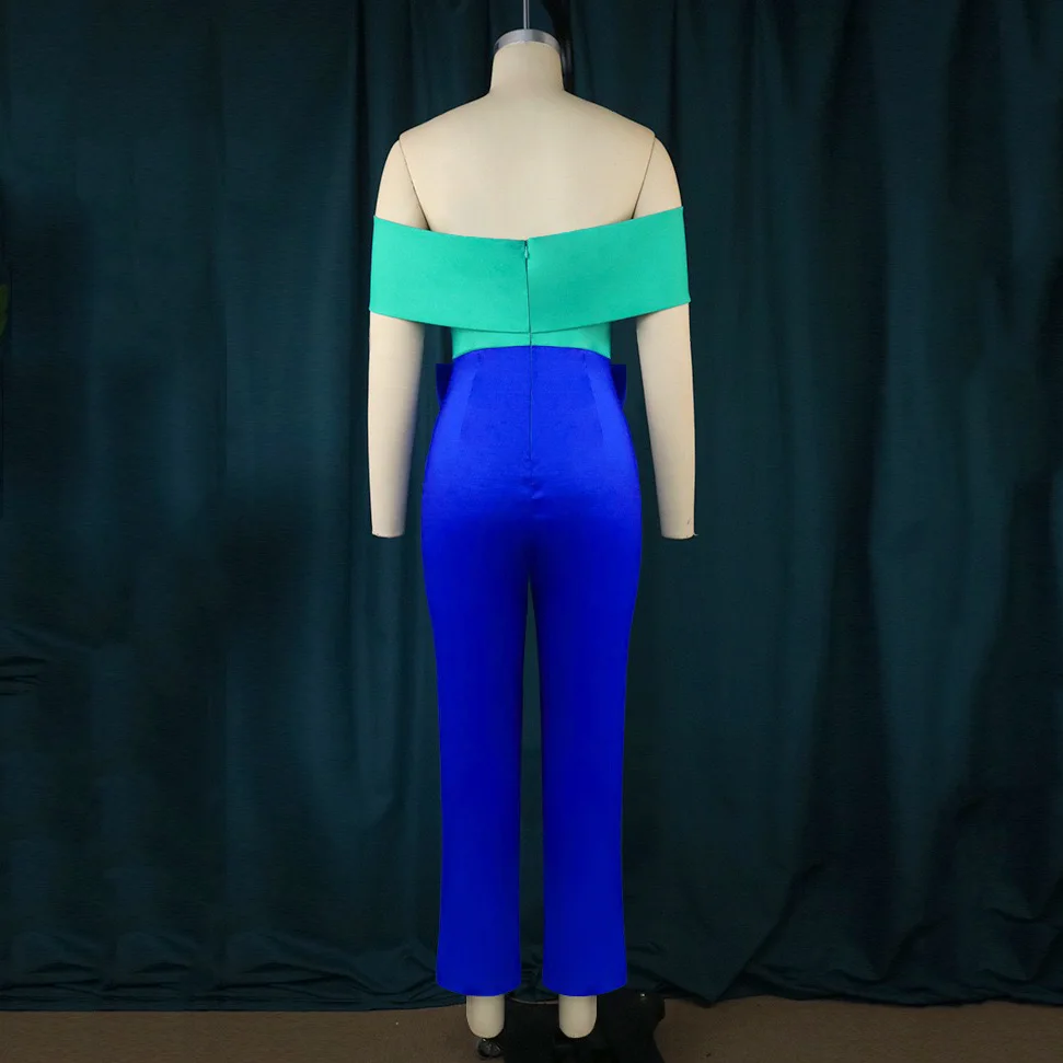 High Quality Elegant Jumpsuits & Rompers for Women Of fthe Shoulder High Waisted Bow Decoration Luxury Birthday Party Overalls