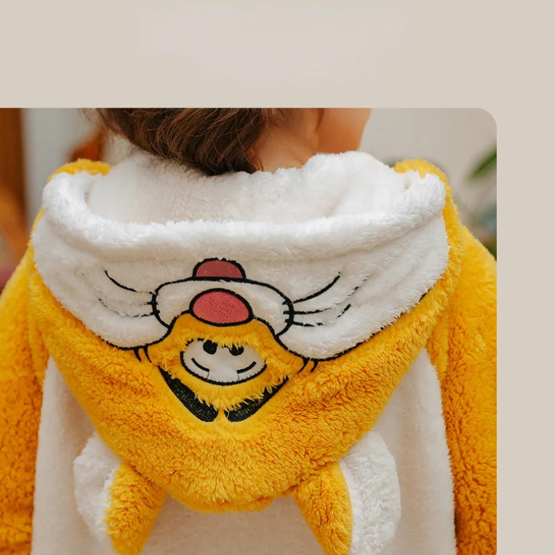 Winter thickening coral fleece pajamas women Flannel  onesie women sexy cute cartoon warm sweet jumpsuit