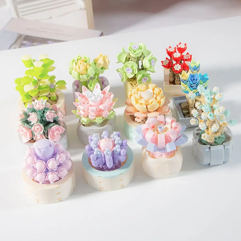 

Креативный красный конструктор «сделай сам», трехмерные строительные блоки, кирпичи для цветов, роза, цветок, игрушка, букет цветов