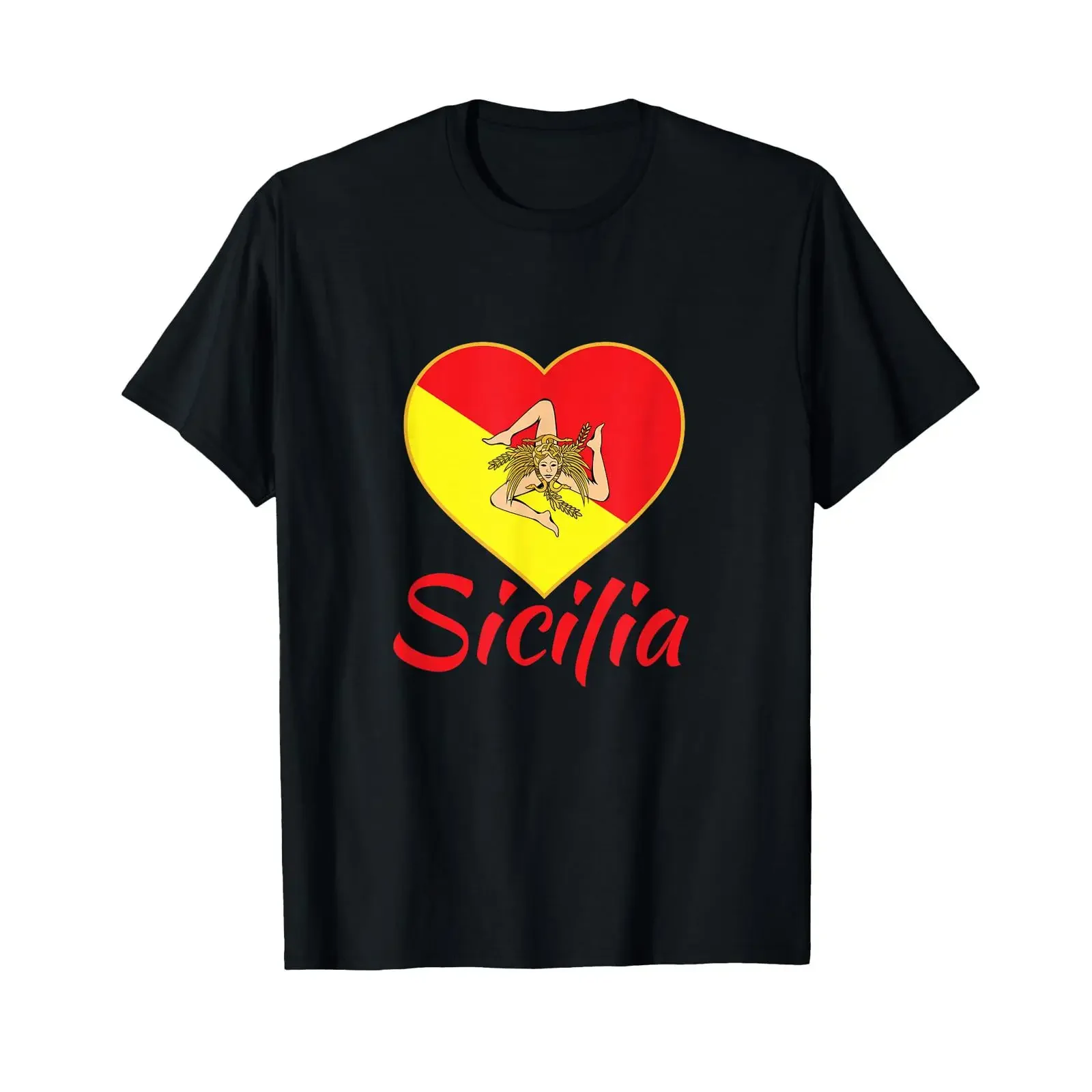 Фото Футболка Sicilian Pride Sicilia I Love Sicily Trinacria, винтажная, с эффектом потертости, универсальная, в стиле стритвир, удобная, для повседневной носки №1