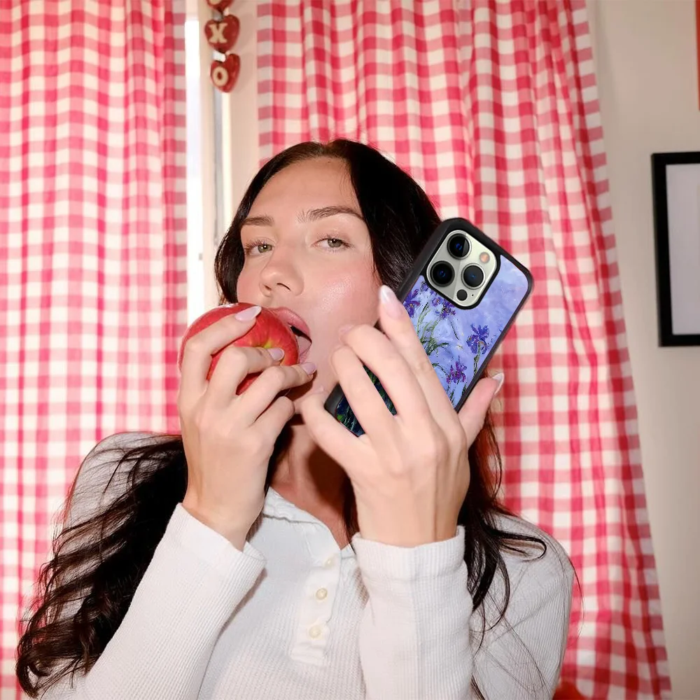 Чехол для телефона с изображением Клода Моне сирени ирисес 1914 IPhone 11 12 13 14 15 Plus Pro Max