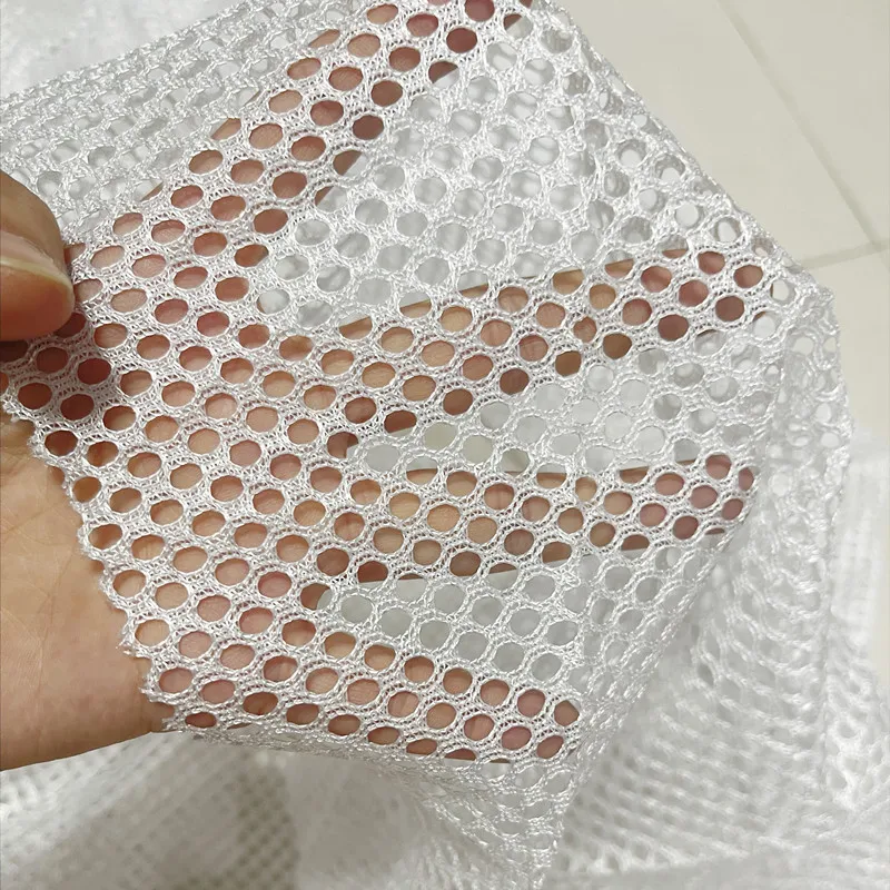 

5mm hole Solid White Color Net Fabric Multifunction Honeycomb Mesh Fabric For Sewing Car Cushion Knit Lining Apparel Cloth