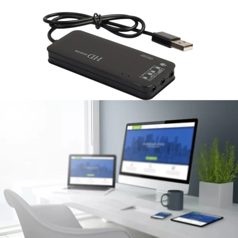 USB 2 0 концентратор 3 порта звуковая карта внешний стерео адаптер 5 мм с наушниками