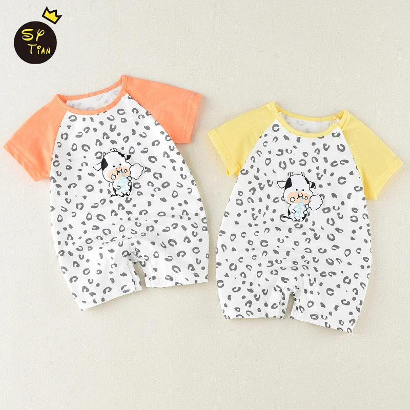 

2022 Summer New Infant Baby Clothes Cotton Thin O-neck Casual Style Baby Girls Boys Romper Short Sleeve Newborn Kids Jumpsuits