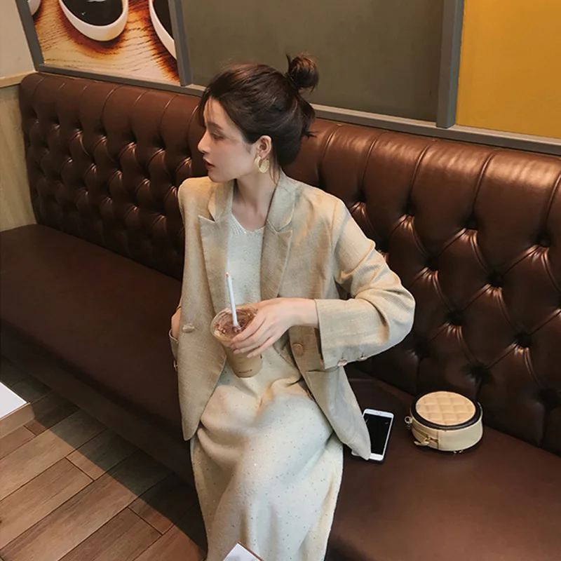 French Style Office Blazers Women Solid Colors Single Breasted Suits 2023 Spring Autumn New Fashion Commute Blazer with Button