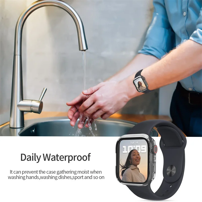 Glass+Case For Apple Watch Serie 7 SE 6 5 4 3 2 1 44mm 45mm iWatch Case 41mm 40mm 38mm 42mm Bumper Screen Protector+Cover Watch