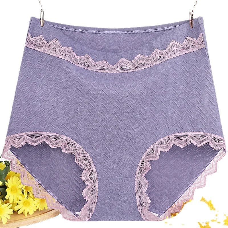 

Cotton High-Waist Underwear Plus Size Lace Women Panties Breathable Comfortable Briefs women underwear panties women