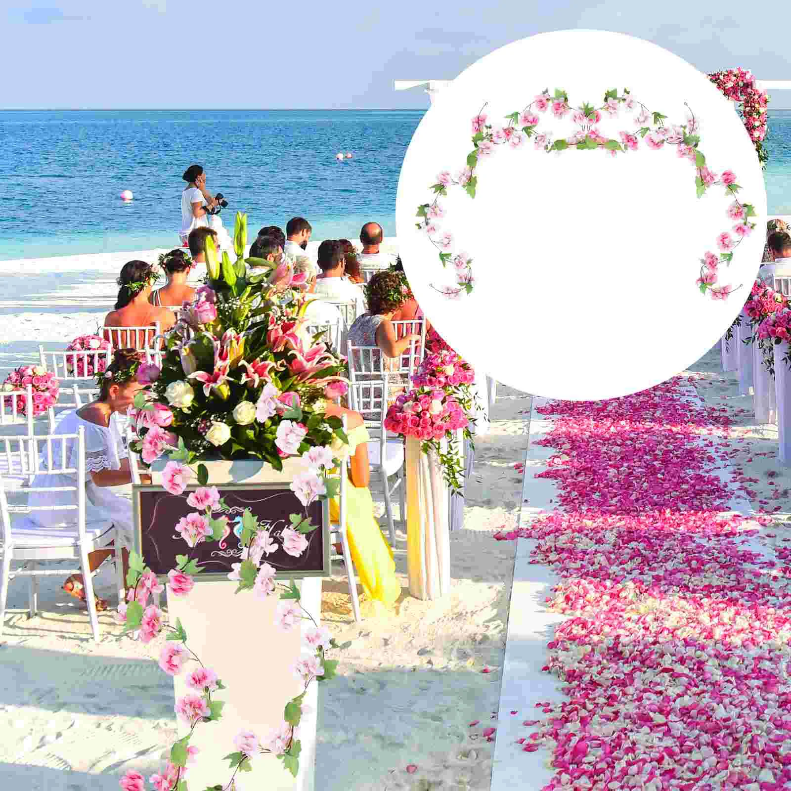 

Искусственная цветочная гирлянда, свадебные украшения, 2 шт.