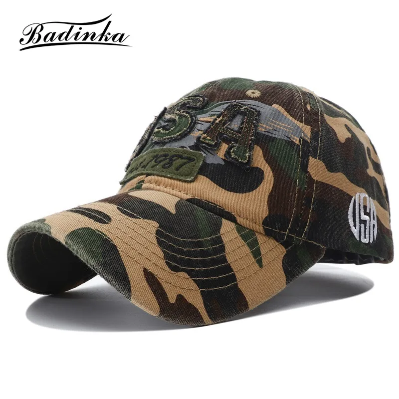 

2022 Military Tactical Baseball Hat Men Usa Army Camouflage Snapback Cap Adjustable Camo Hunting Cap Hats for Men Women Gorras