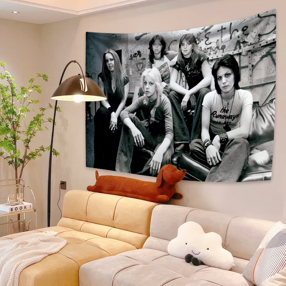 70s девушка рок-группа гобелен Runaway Печатный винтажный настенный постер Dorm спальня