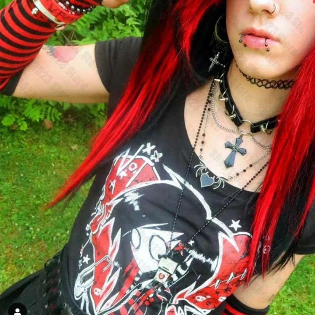 Женский укороченный топ с принтом в готическом стиле S-XL