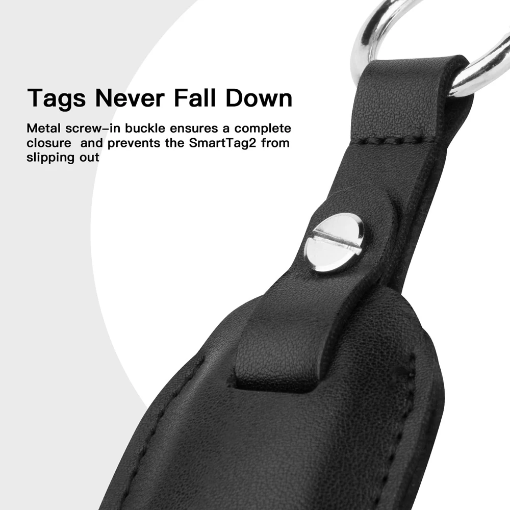 Фото Защитный чехол для SmartTag2 с брелоком, защитный чехол от царапин, чехол из искусственной кожи для трекера SmartTag2, аксессуары для SmartTag2 №4