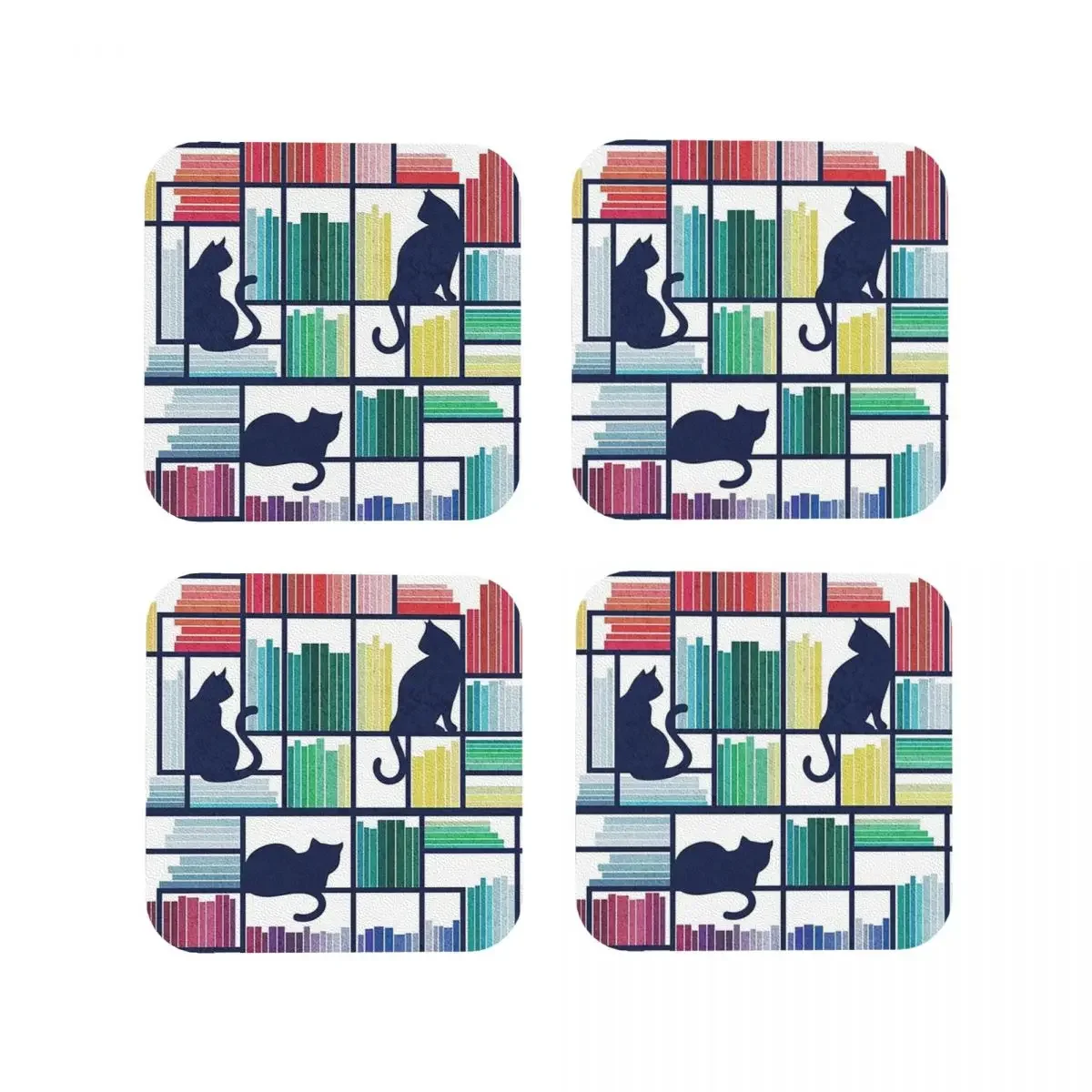 Радужная книжная полка темно-синяя и подставки для библиотеки кухонные чашек